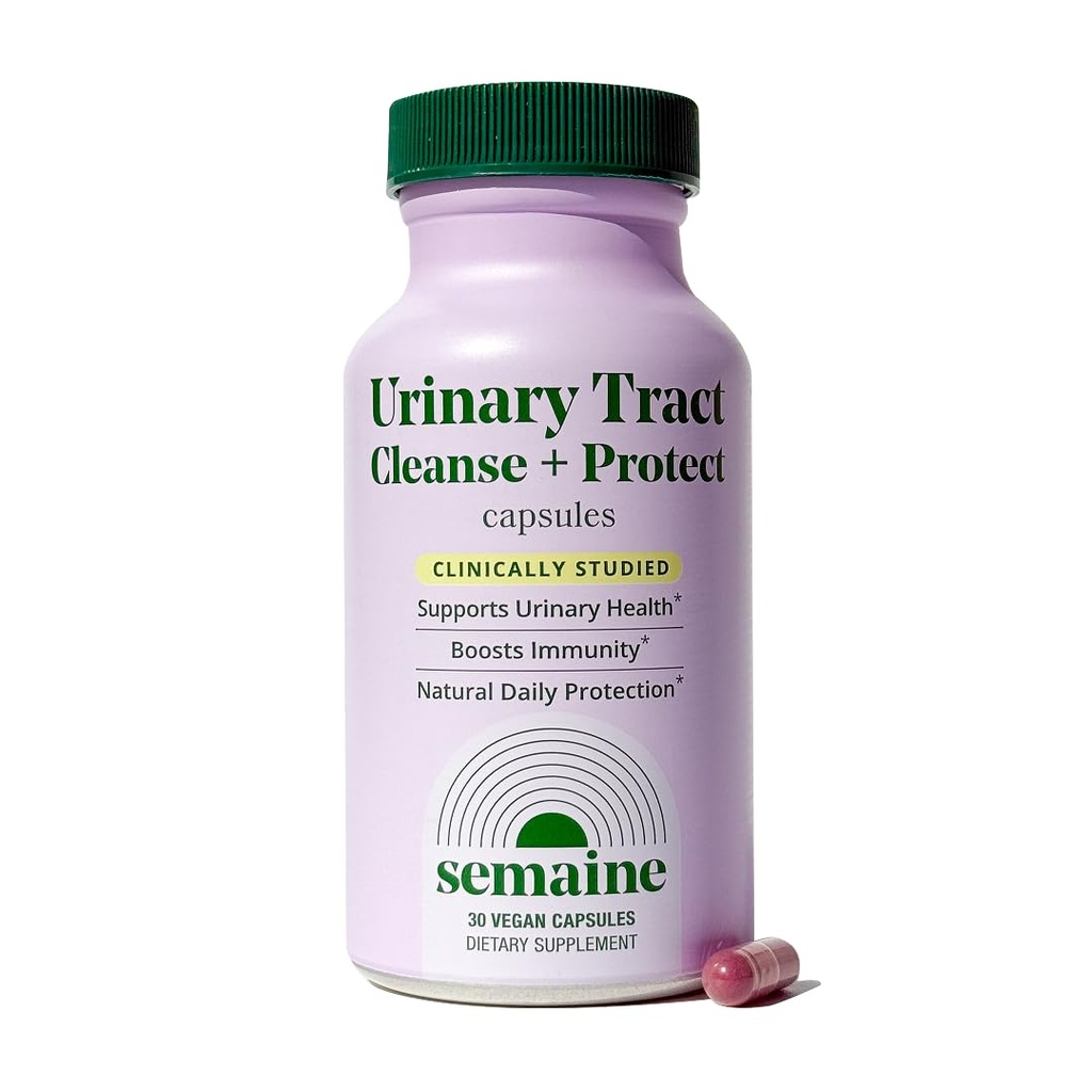 Semaine Urinary Tract Cleanse & Protect - 30 ct, Bladder Support Supplement for Women, Flushes Urinary Tract. Combines Cranberry Proanthocyanidins with Hibiscus