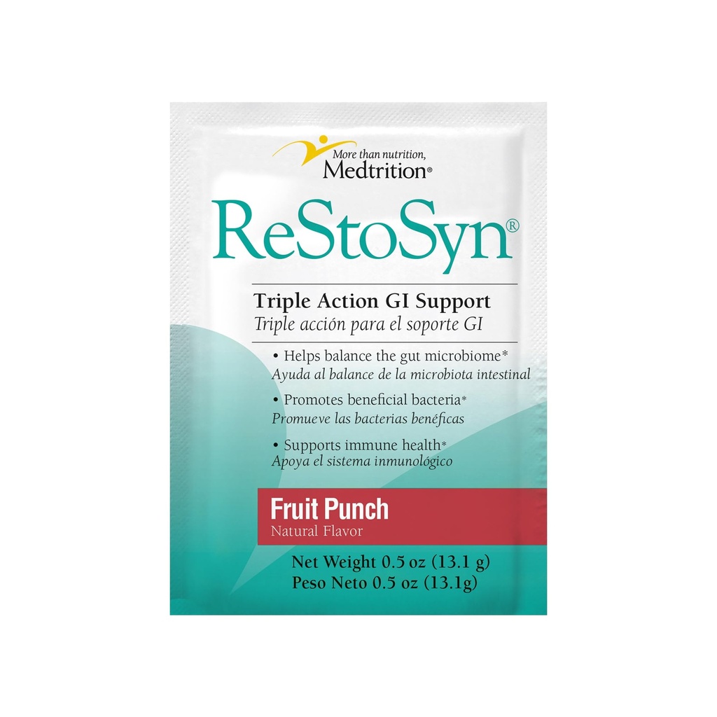 Medtrition ReStoSyn® Triple Action Gut Health Supplement - Prebiotics, Probiotics & L-Glutamine Blend for Digestive & Gut Barrier Support, Plus Microbial Balance - 0.5 Ounce (Pack of 50)