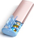 Vaydeer 7 eguneko pilula-antolatzailea 2 aldiz egunean, Metal Am Pm Travel Pill Case, Gaitasun handiko bikoitza Eguneko Cute Pill Box Osagarriak, Pilulak, Bitaminak eta Sendagaiak