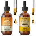 Liposomal Quercetin Bromelain & Zinc Copper Liquid Drops Bundle, Immunity & Respiratory Health Support