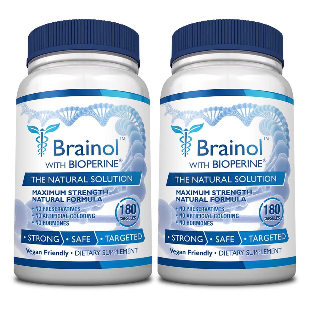 Brainol - The Smartest Choice For A Brain Boosting Nootropic - Enhance Mental Performance, Focus and Clarity - With DMAE, Huperzine A, BioPerine - Vegan-Friendly - 360 Capsules - 6 Month Supply