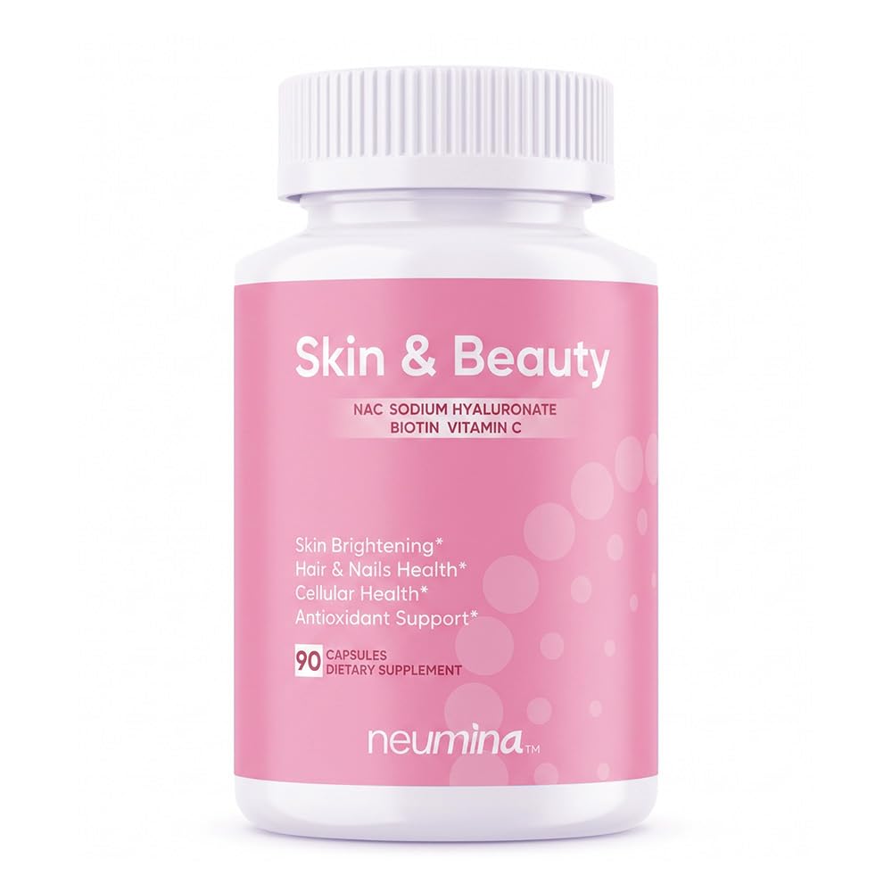 Women's Skin & Beauty Complex, NAC 300 mg, Vitamin C 30 mg & Biotin3000 mcg, Skin Lightening, Hair, Skin & Nails Health, Cellular Health, Antioxidant Support, 90 Servings