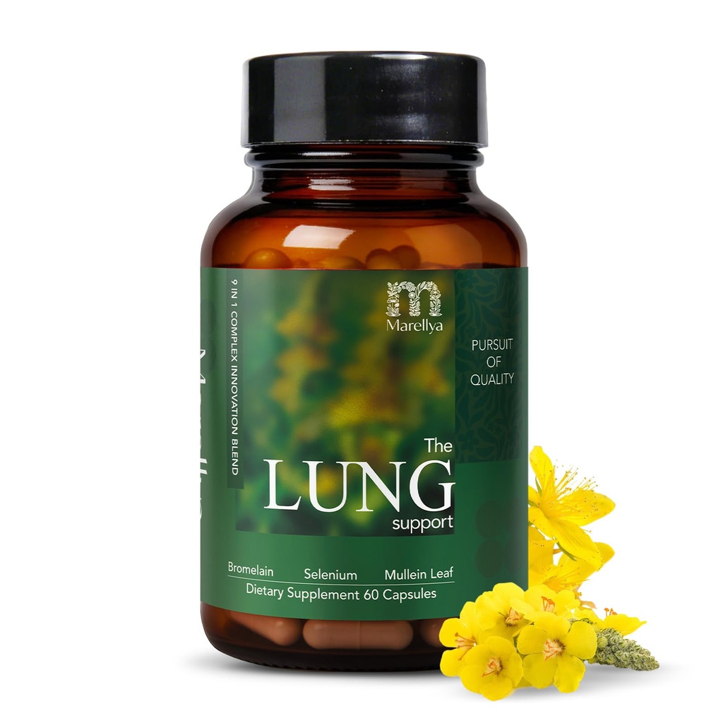 Mullein Lung Detox - Mullein Leaf 30:1 Extract, Mullein Leaf Capsules for Lungs - Lung Cleanse & Detox Supplement, Supports Lung Health & Respiratory Wellness - 60 Vegetarian Capsules