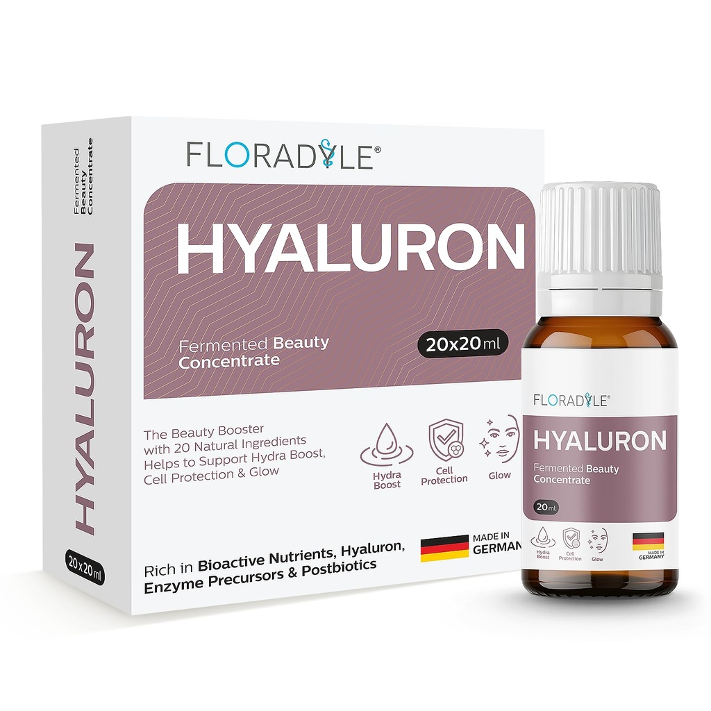 Hyaluron Fermented Beauty Concentrate | 20 Bioactive Nutrients for Deep Hydration, Glow & Cellular Renewal | Immunity Boosting Shot | Vegan & Sugar-Free | 20ml (Pack of 20)