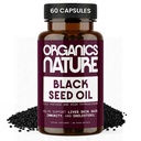 ORGANICS NATURE Black Seed Oil Capsules 1000mg – 60 Cold Pressed Softgels | High Thymoquinone, Nigella Sativa Black Cumin Seed Oil, Omega 3 6 9, Non-GMO & Vegan | Immunity & Wellness Supplement