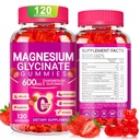 Magnesium Glycinate Gummies 600mg, Chewable Sugar Free Potassium Magnesium Gummies with Magnesium Glycinate, Vitamin D, B6, and CoQ10 for Zzz, Relaxation, Brain and Muscle, 60 Days Supply