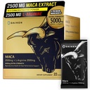 DAIKEN Extra Strength Maca Root & L-Arginine (5,000mg) - High Potency 6:1 Extract (2,500mg Maca + 2,500mg L-Arginine) - Gelatinized Black, Red, Yellow Blend for Men and Women - Vegan, 22 Packets