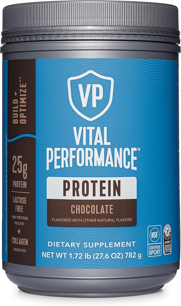 Vital Proteins Performance Powder, Collagen Peptides " Protein Isolate Powder, NSF Certified for Sport, Chocolate, 1.72lb