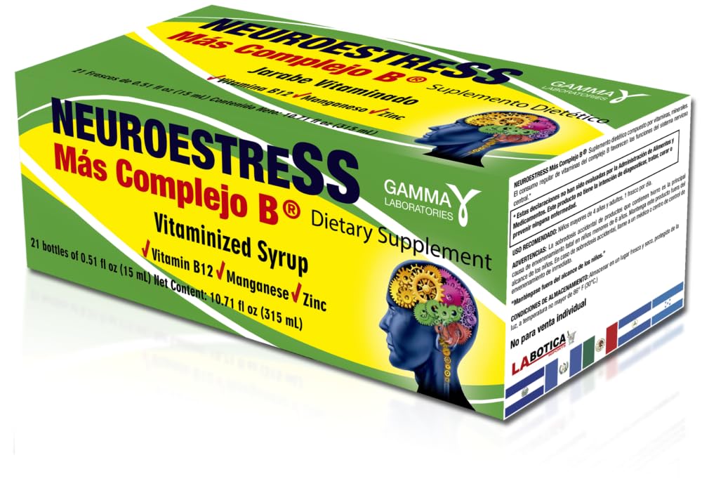 Plus B Complex Dietary Supplement - Vitamin C, B1, B2, B3, B5, B6, B12, Potassium, Manganese, Iron, Magnesium, Zinc - Supports Central Nervous System - 1 Bottle Daily Dose