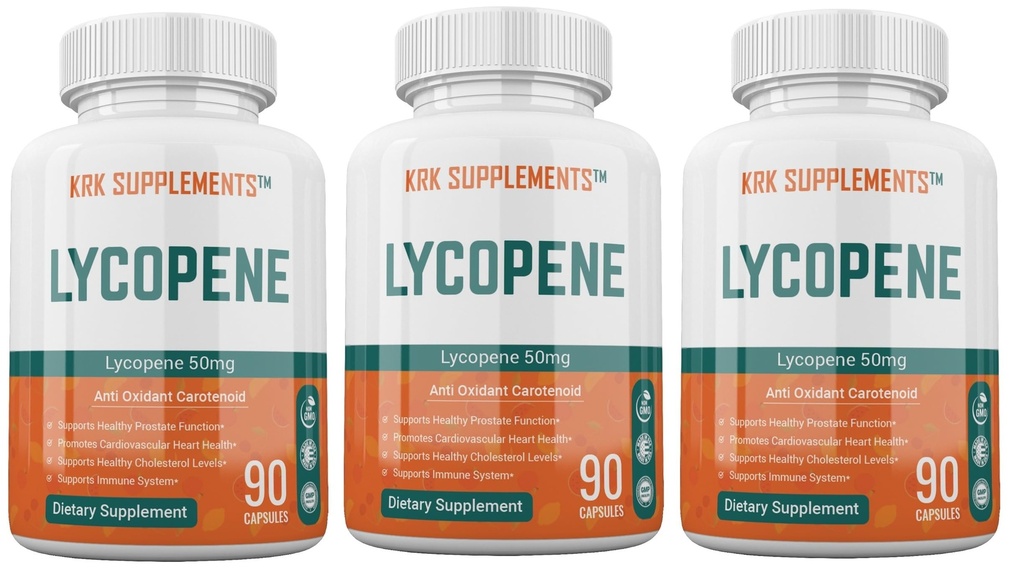 KRK SUPPLEMENTS 3 Bottles Lycopene 50mg 270 Total Capsules