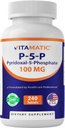 Vitamatic P5P 100 mg (Pyridoxal-5-Phosphate) – Active Form of Vitamin B6 – Energy & Nervous System Support – Non-GMO, Gluten-Free – 240 Tablets