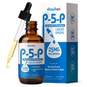 duwhot P5P Vitamin B6 25mg, Pyridoxal-5-Phosphate Activated B6 Liquid Drops for Women & Men, Energy Support, Balance, Nervous System Health, 2 Fl Oz