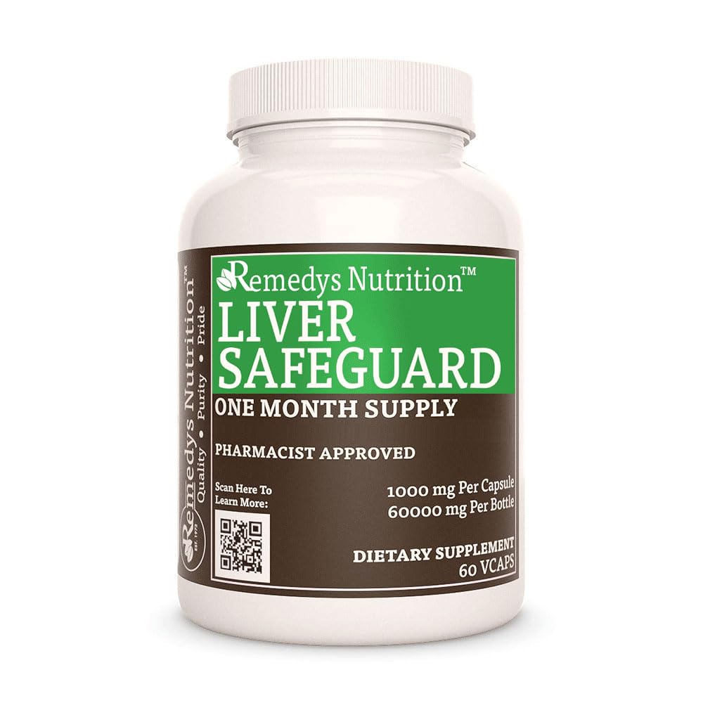 Remedy's nutrition Liver Safeguard™ | 1,000 mg, 60 Vegan Capsules Proprietary Herbal Dietary Supplement | Two Month Supply
