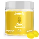 Droppels Zinc Citrate Gummies 11mg – Immune Support & Skin Health Supplement | Vegan, Plant-Based, Gluten Free, Gelatin Free, Non-GMO | Tropical Pineapple Chewable Zinc for Adults, 60 Count