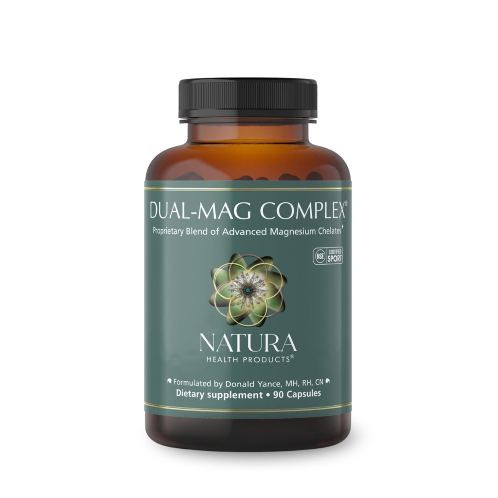 Natura Health Products Dual-Mag Complex Supplement - Promotes Cardiovascular, Neurological, and Immune Health - Featuring Albion's Magnesium Bisglycinate Buffered Chelate (90 Capsules)