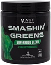 MASF papildinājumi Smashin ' Greens Superfood Organic Blend - 15 Servējumi - Boost Enerģija, Imūnsupport, Gremošanas veselība ar organisko kviešu Zāle, Spirulina, Chlorella - NSF Sertificēts