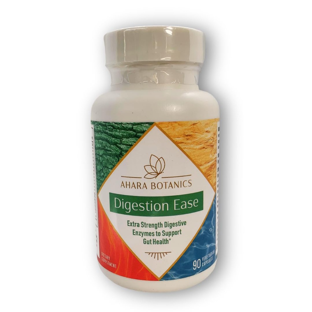 Digestion Ease – Multi-Enzyme Blend for Protein, Carbohydrate, Fat, Dairy and Fiber Support – 60 Capsules