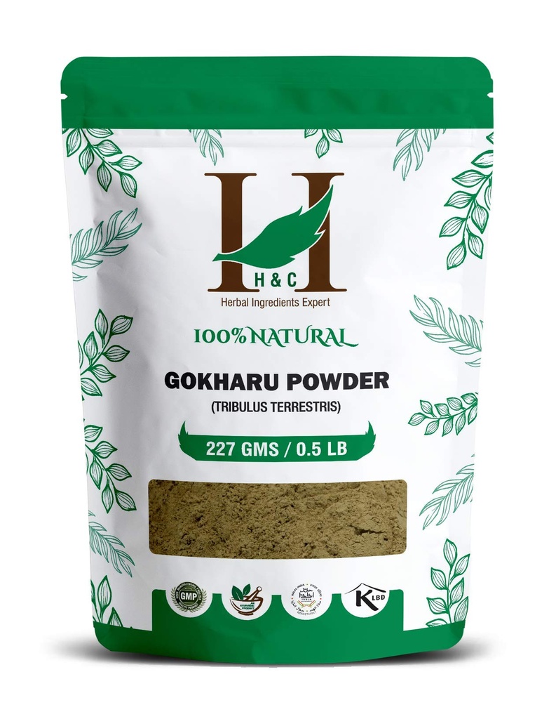 100% Natural Organically Grown Tribulus Terrestris Powder/Gokharu Powder/Gokshura Powder - 227 GMS / 1/2 LB Pound / 08 Oz - Promotes Overall Health - GMO and Gluten Free