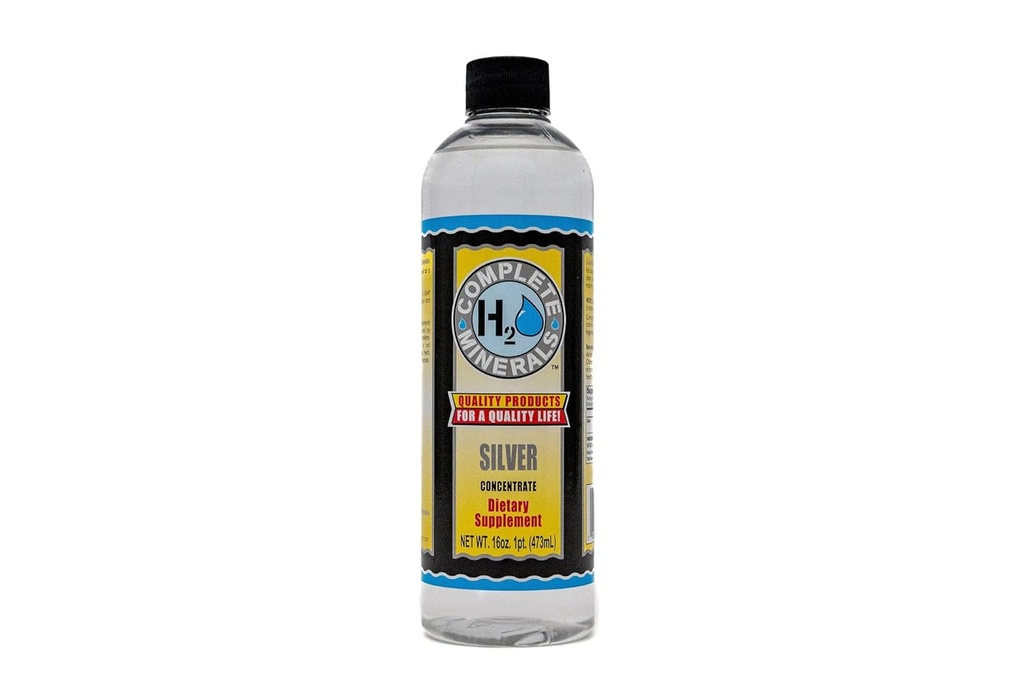 H2O Minerals Super Silver 100 ppm Concentrado Angstrom Bio available Ionic Silver Water - Potent Strength 16 fl. oz.