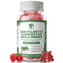 Lukaree Saw Palmetto for Men & Women, 15 in 1 Saw Palmetto Extract Gummies with Pumpkin Seed Oil, Prostate Health Supplements for Men, Advanced DHT Blocker, Hair & Urinary Health Support, 60 CT