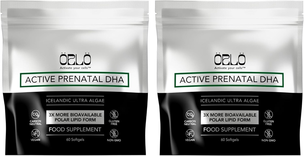 Orlo PREGAL DHA - DA DHA Omega 3 suplementari - Triple Queen Omega3s - Vegan DHA i EPA Algae Omega- 3 Oliur - ajuda al cervell de Desenvolupament durant la Pregència & Lactation (120 Minigelis)
