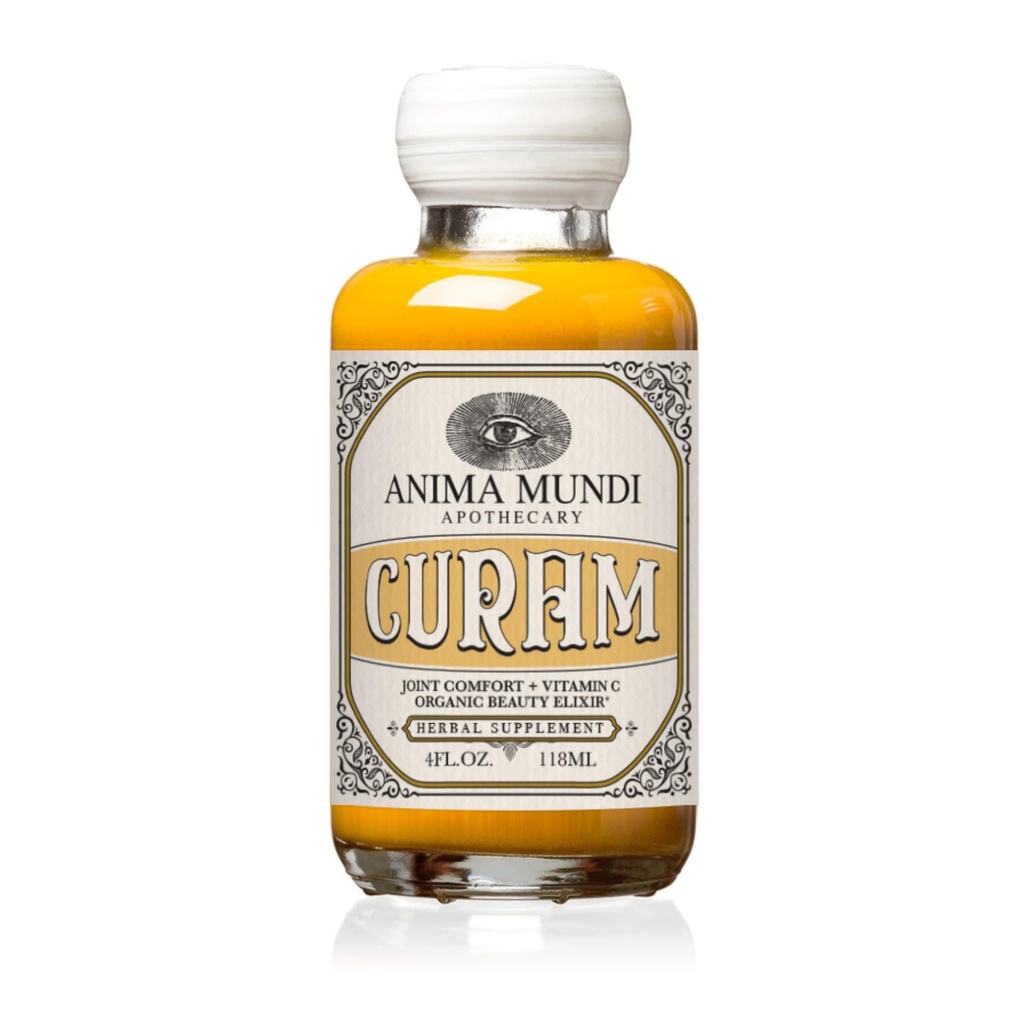 Anima Mundi Apothecary Curam Organic Beauty Elixir - Liquid Turmeric Tincture - Adaptogenic Herbal Tincture with Organic Turmeric Root Extract - Add to Tea, Coffee, Smoothies & More (4oz / 118ml)