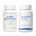 Biotics Research A.D.P. Oil of Oregano for GI Cleansing & Antioxidant Support + Saccharomyces boulardii Probiotic for Microbial Balance & Immune Health – 60 tabs & 60 caps