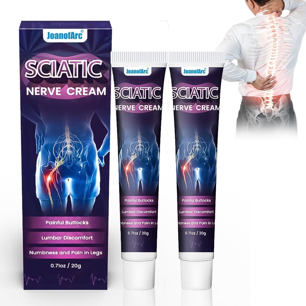 Neuropathy Pain Relief Cream, 2pc Nerve Relief Balm, Neuropathy Cream with Natural Ingredients, Soothing Massage Cream, Cooling & Soothing for Feet, Hands, Legs, Joints, Waist