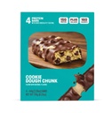 NEW Protein Bar Cookie Dough Chunk Protein Bar – 15g Protein, Chocolate Coated Collagen Protein Snack, Soft Cookie Dough Center, 160 Calories, High Protein Energy Bar, 4 Count