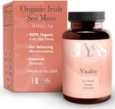 Orgânico Irish Sea Moss Cápsulas com Burdock Root, Bladderwrack e Bioperine Black Pepper - para apoiar a energia, Gut Health, Thyroid & Anti envelhecimento - Vegan - 90 ct