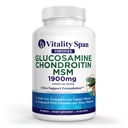 Glucosamine Chondroitin MSM Supplement 1900mg – High Potency Complex with Green Lipped Mussel – 90 Tablets, Made in USA