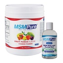 KALA HEALTH MSMPure MSM Fruit Punch Flavored Coarse Flakes 1lb and MSM Gel with Organic Aloe 8oz Bundle