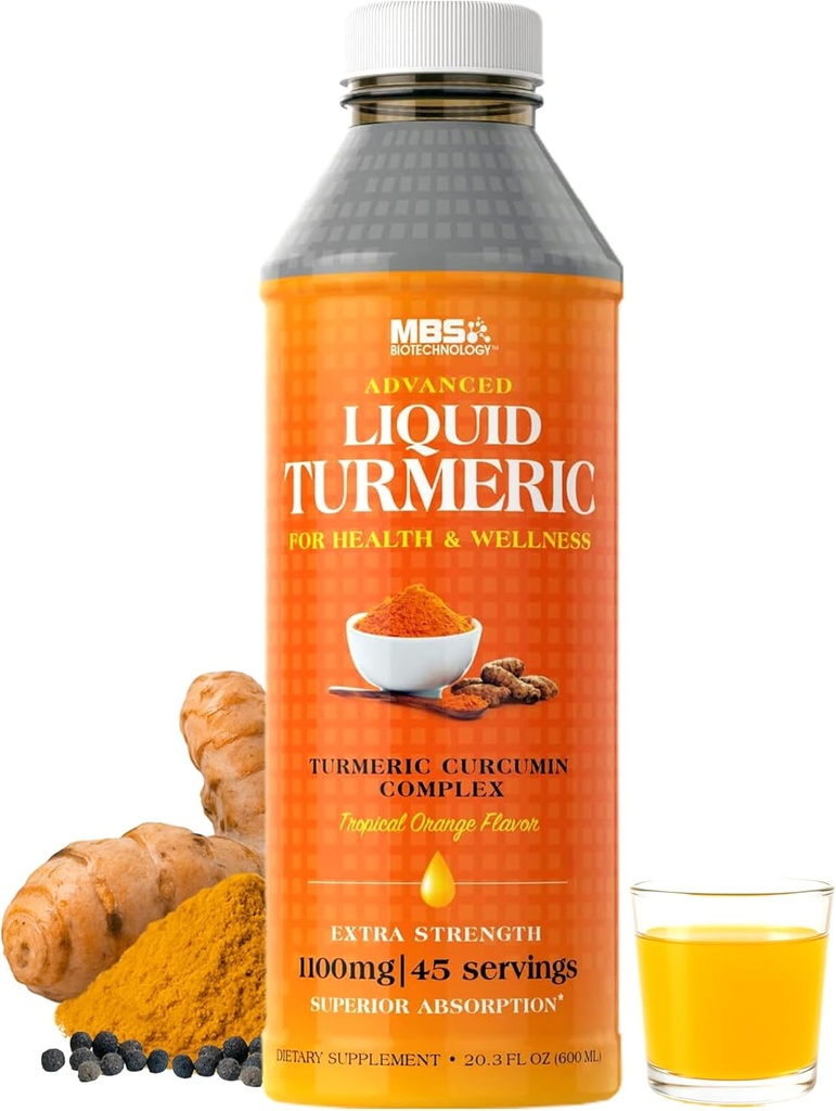 Gelişmiş Sıvı Turmeric – High Abxia Curcumin with Black Pepper & Vitamin D3 for Maximum Bioavailability – Ortak, Inflammation & Immune Support – 20 fl ozune