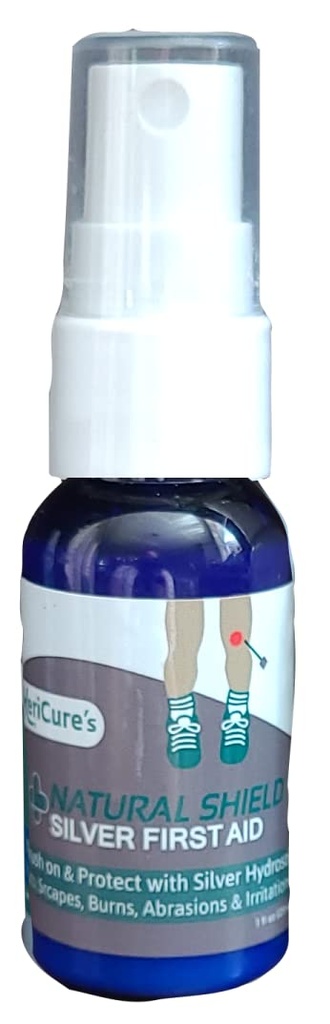 Natural Shield Silver Liquid Bandage Spray with Healing Hydrosol - Sting-Free Skin Protection for Cuts, Burns & Scrapes - USA Made First Aid- Flex Seal Creates Protective Layer