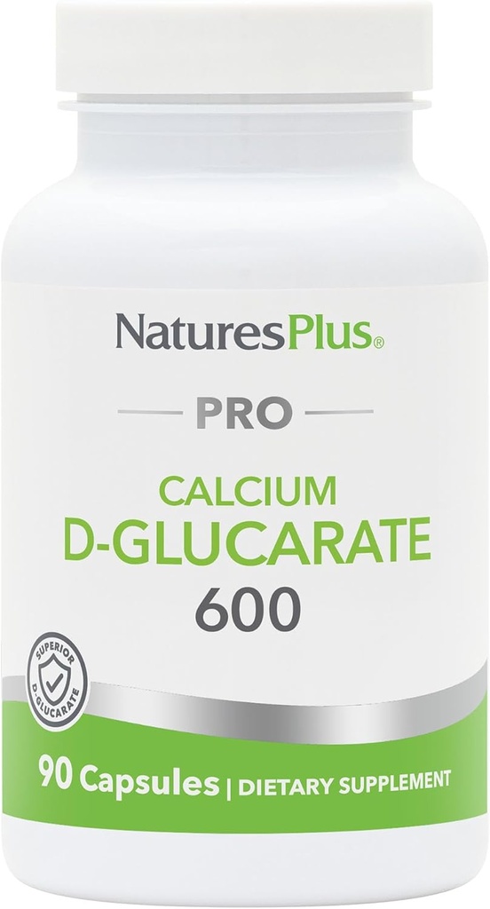 NaturesPlus PRO 钙 D-葡萄糖(CDG) 600 mg - 90 capsules - 非GMO, Vegan, Gluten Free, Soy Free - 90 services