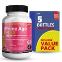 Prime Age Max Hair Skin Nails Supplement, 60 Capsules, Biotin, Vitamins A B C D E, Herbal Blend, 30 Day Supply (5)