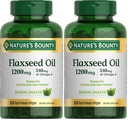 Nature's Bounty Flaxseed and Omega 3, Dietary Supplement, Supports Cardiovascular Health, 1200mg, Softgels, 125 ct (Pack of 2)