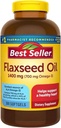 Flaxseed Oil Softgels 1400 mg, 300 Count – Plant-Based Omega Fatty Acids (ALA), Easy-to-Swallow Capsules, Daily Nutritional Support