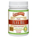 Barlean's Vegan Flaxseed Oil Supplements, Cold-Pressed Flax Seed Supplement Softgels with 1650 mg ALA Fatty Acids, 100 Count