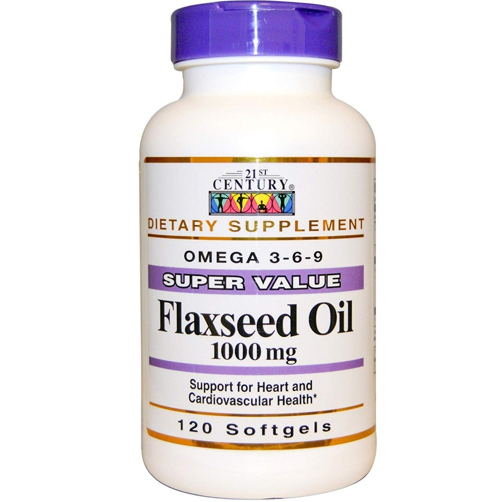 21st Century Flaxseed Oil 1000mg Softgels 120 Count (2 Pack)