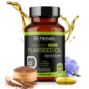 Dr. HERBALIST Flaxseed Oil Capsules 1600mg - Linum usitatissimum with Alpha-linolenic Acid (ALA Omega-3) Supports Heart-Healthy Omega-3 Intake & Skin & Hair Wellness* Halal 60ct