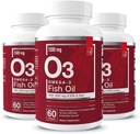 Essential Elements Omega-3 Fish Oil Supplement med EPA & DHA | Fatty Acids för Immune, Heart & Cognitive Support | 60 Softgels (3-Pack)