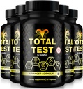 (5 Pack) Total Test Pills, All Natural Supplement to Achieve Peak Fitness Level, Premium Capsules to Support Muscle Gain, Energy and Overall Wellness, Official TotalTest Reviews (300 Capsules)