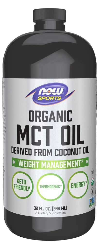 NOW Sports Nutrition, Organic MCT (Medium-chain triglycerides) Oil (in Plastic), 32-Ounce