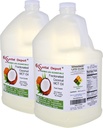 Coconut Oil - Fractionated - MCT (medium-chain triglycerides) - 2 x 1-Gallon (256 oz) - liquid - Food Grade - Safety Sealed Resealable HDPE Container, Microwave Safe (remove foil seal), Freezer Safe