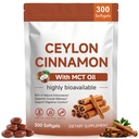 Ceylon Cinnamon Softgels with MCT Oil – 300 Softgels | Easy Absorption, Supports Digestive Comfort & Overall Wellness, Non-GMO, Gluten Free, Soy Free
