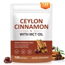 Ceylon Cinnamon Softgels with MCT Oil - 600mg True Cinnamon Extract Supports Digestive Comfort & Antioxidant - Non-GMO, Gluten-Free - 120 Count Softgels