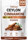 Premium Ceylon Cinnamon Softgels with MCT Oil, Energy & Metabolism Support, Antioxidant Boost, Highly Bioavailable Herbal Extract, Non-GMO & Gluten-Free, Vegan Friendly, 300 Softgels