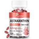 Astaxanthin 12mg with MCT Oil, 120 Softgels (4-Month Supply) – Triple Strength Antioxidant Supplement from Haematococcus Pluvialis – Non-GMO, Gluten-Free, Vegan