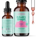 JoySpring Liquid Vitamin D3 con K2 Vitamina D per bambini - Supporto immunitario per bambini, Multivitaminico giornaliero con Burdock Root & Elderberry per bambini Booster immunitario e bambini naturali Focus Supplementi Gocce